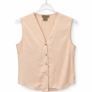 Signature Expressions Pale Pink 100% Silk Sleeveless Blouse Sz 14